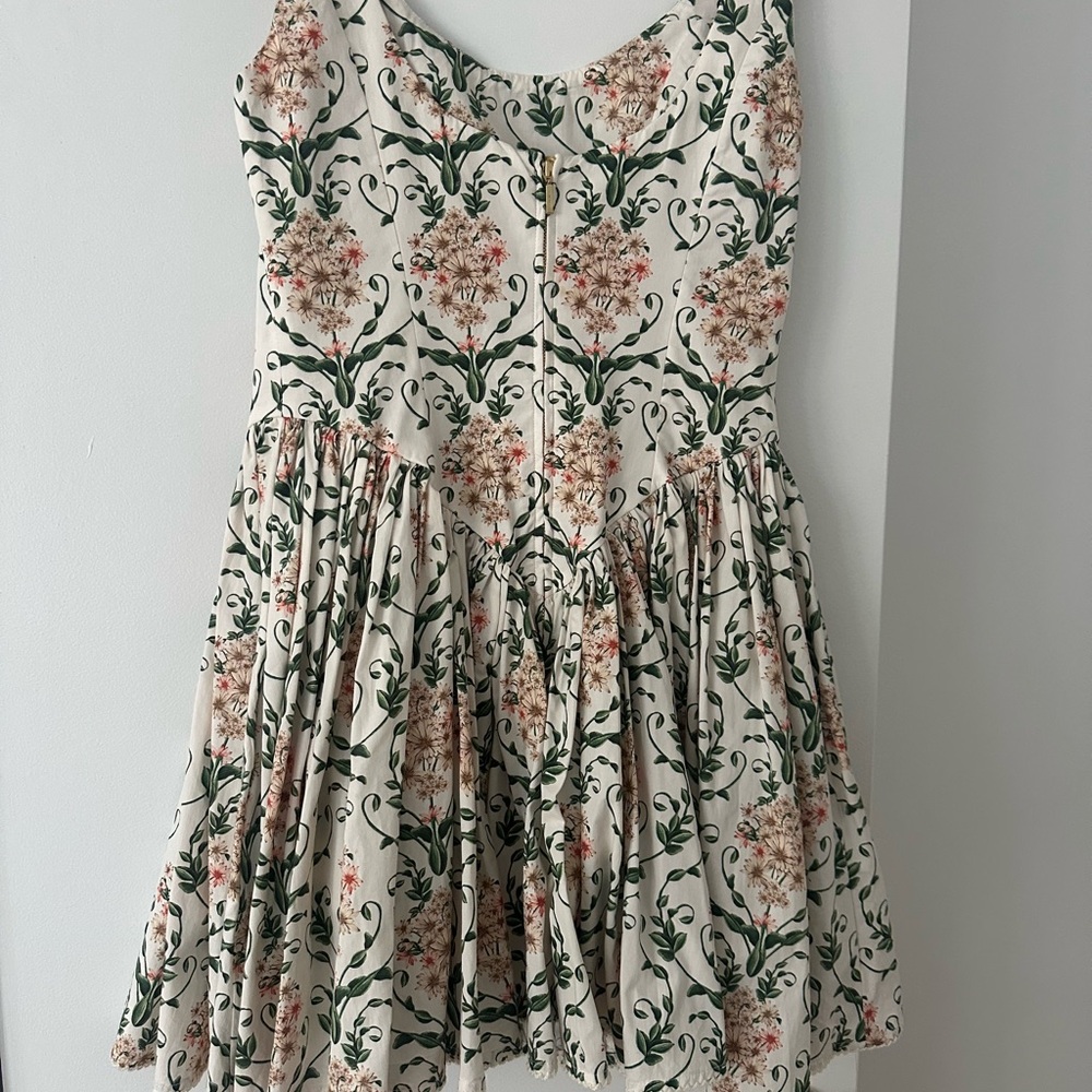 Agua Bendita Cream Floral Midi Dress - Picture 4 of 4